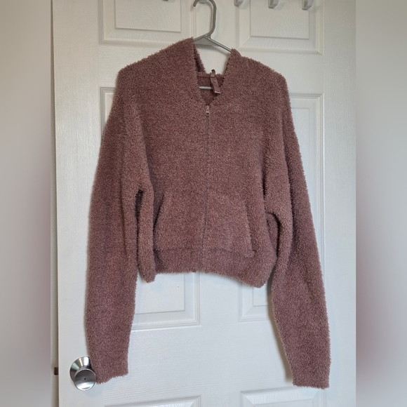 SKIMS Tops - SKIMS Oversized Teddy Zip Hoodie – Rose Clay